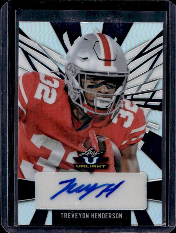 2022 Leaf Valiant TreVeyon Henderson Portrait Auto Navy Blue #/20 Buckeyes