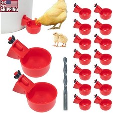 Automatic Chicken Waterer System 16 Drinkers Poultry Feeder Easy Install New