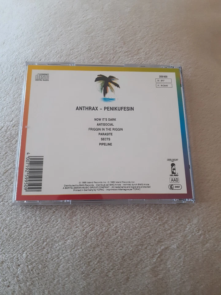 Anthrax – Penikufesin CD EP 1989 Island Records, Thrash Metal, Speed Metal, RAR - Bild 2 von 4