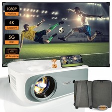 4K 5G WiFi Bluetooth Projector Native 1080P 4D Keystone Outdoor Cinema