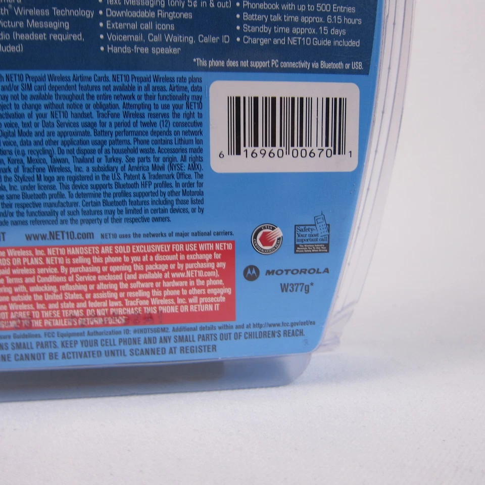 Motorola NET10 W377G Brand New Sealed Phone - Image 3 of 4