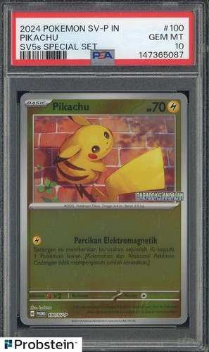2024 POKEMON INDONESIAN SV-P PROMO #100 PIKACHU SV5s SPECIAL SET PSA 10