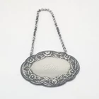 S. Kirk & Son Sterling Silver Gin Liquor Decanter Label Tag Respousse Roses