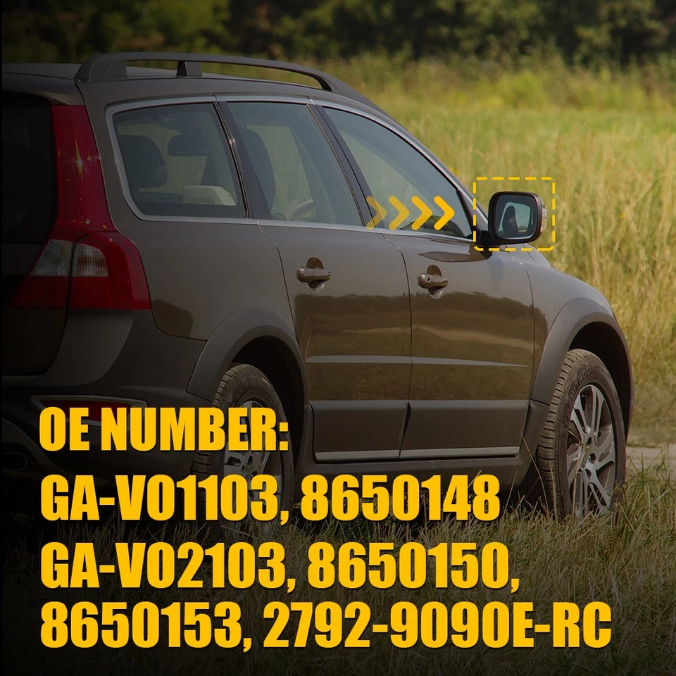 Espejo retrovisor eléctrico izquierdo derecho térmico transparente para vidrio Volvo XC90 XC70 2003-2006 EE. UU. Foto 4 de 4