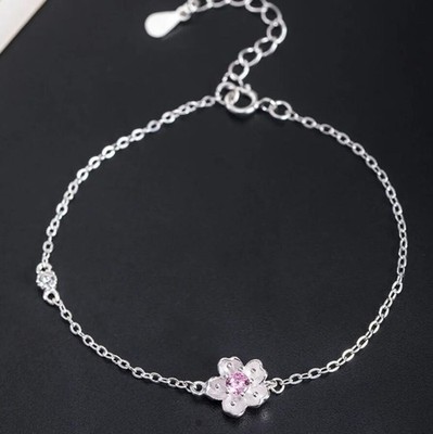Armband Armkette Fußkette Weihnachtsgeschenk Silber S925 mit Stempel blume Idee