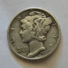1937 Mercury Dime 10C Silver Coin Circulated Business Strike