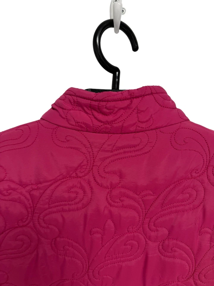Colete Croft & Barrow Feminino Sem Mangas Rosa Zíper Completo Bordado Paisley Tamanho XL - Imagem 4 de 4