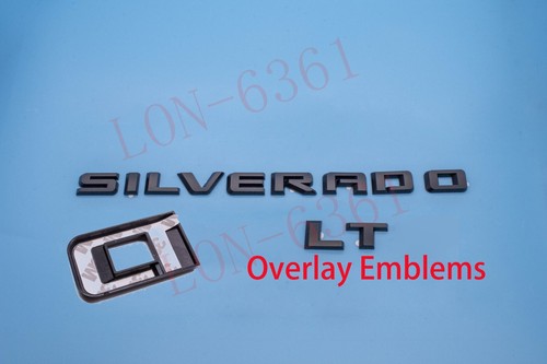 Matte Black Overlay Emblem Fit 2019-2026 Chevrolet Silverado 1500 2500HD 3500HD - Bild 1 von 6