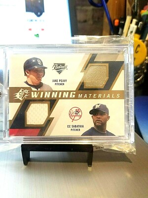 2009 CC.SABATHIA/JAKE PEAVY DUAL SPX WINNING MATERIALS GAME USED JERSEY'S #WM2-P