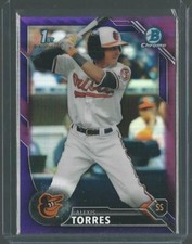 2016 BOWMAN CHROME DRAFT ALEXIS TORRES ORIOLES RC PURPLE REFRACTOR RARE 091/250