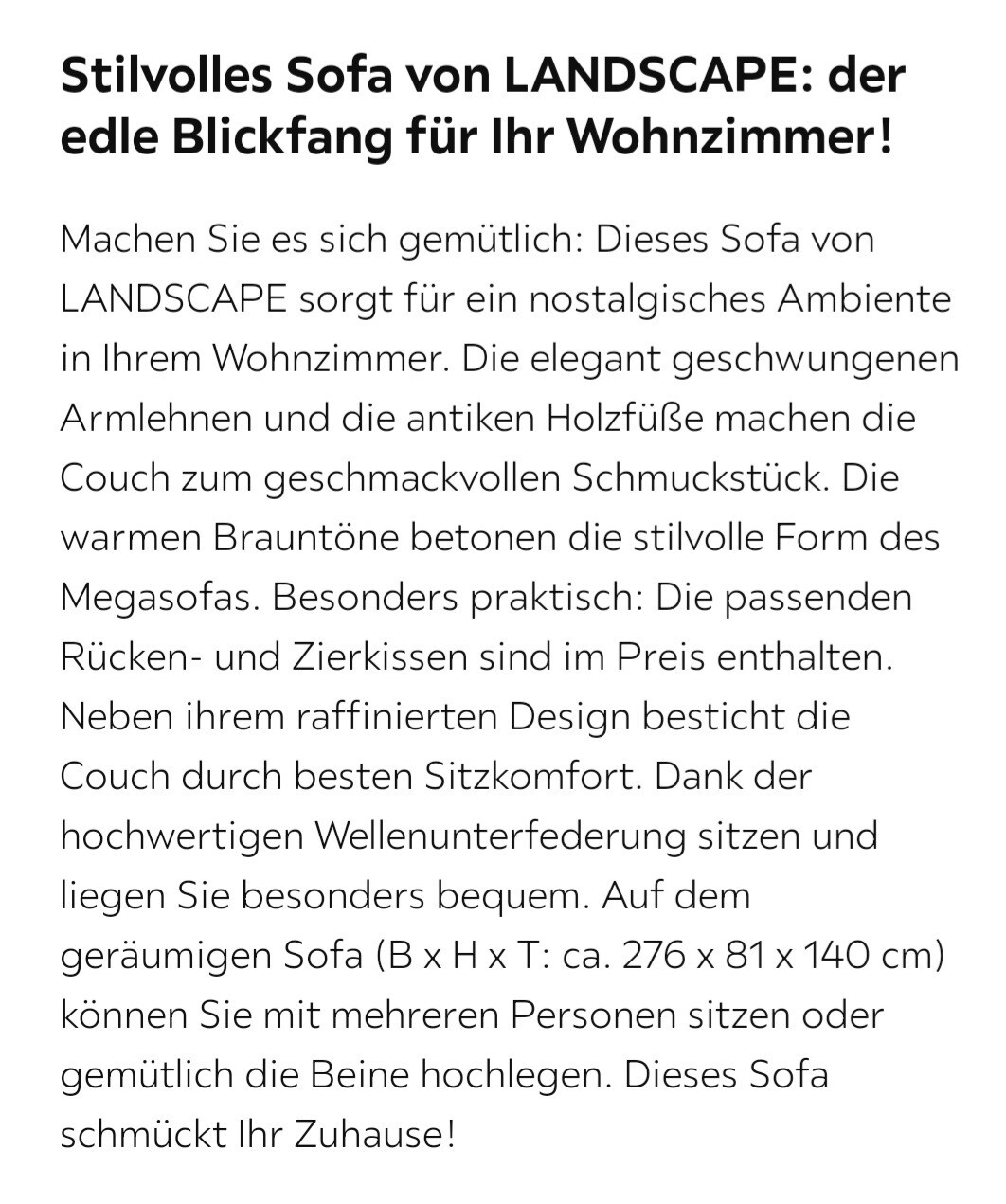 Bigsofa Megasofa XXL Sofa Couch LANDSCAPE braun OHNE HOCKER! eBay