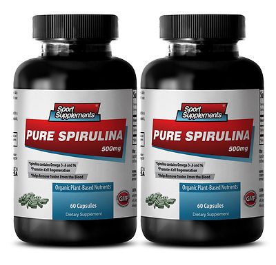 Organic SPIRULINA 500mg 100% Plant-Based Dietary Powder Nature Vitamin-D  2Bot