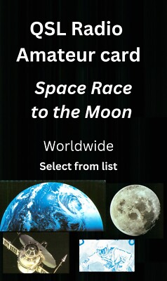 QSL Amateur Radio card   Space race Moon Satellites   Select from list   SP