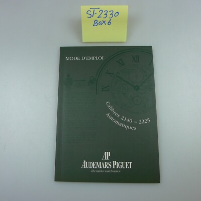 Audemars Piguet Instruction D'Emploi Calibres 2140-2225 Auto/ Manual Royal Oak 