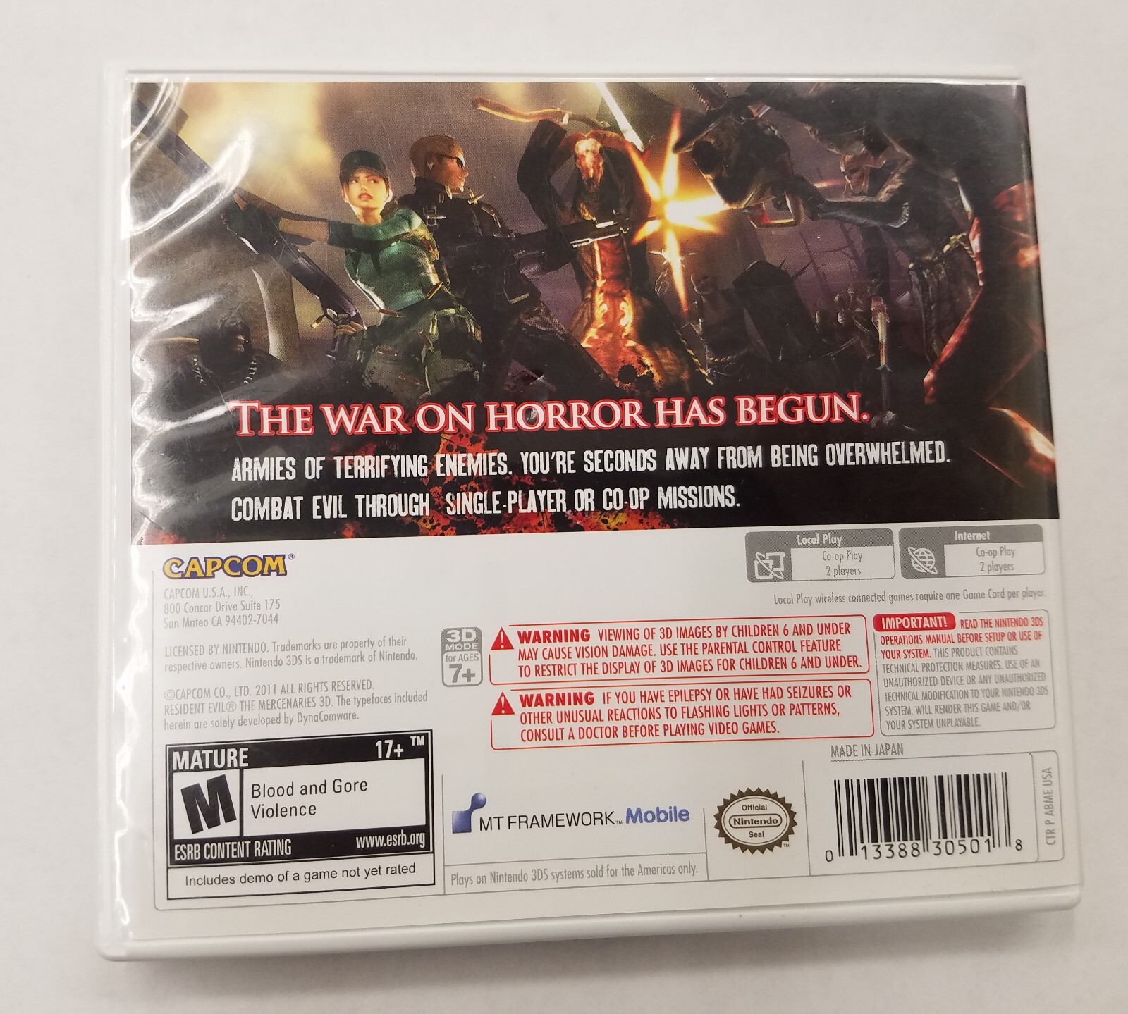 Nintendo 3DS CTR001 (USA)Black Handheld Console& 1 Game Resident Evil