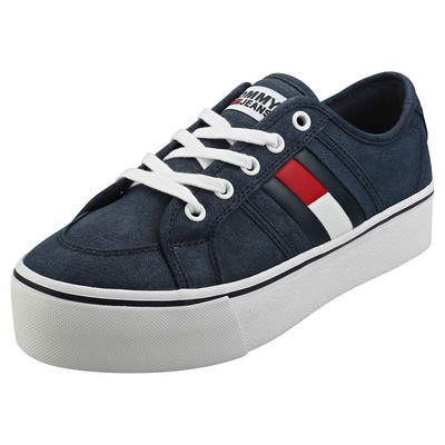 navy flatform trainers