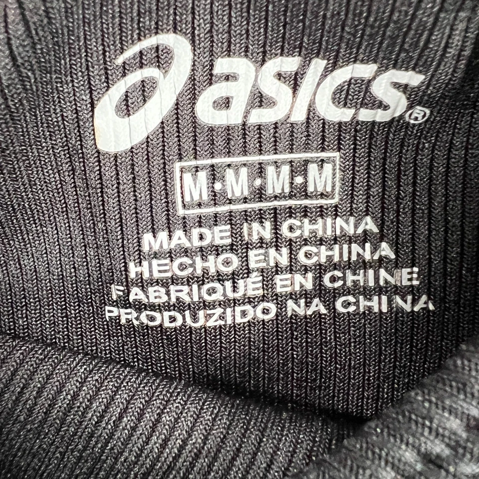 Camiseta sin mangas ASICS para mujer mediana negra acanalada sin mangas entrenamiento activo para correr Foto 3 de 4