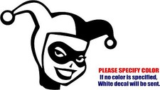 HARLEY QUINN Face Decal Sticker Funny Vinyl Car Window Bumper Truck Laptop 10"