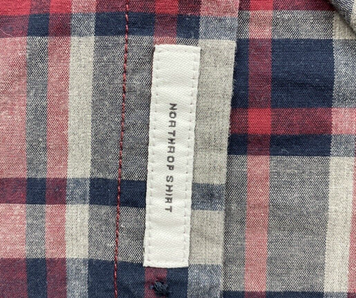 Camisa para hombre Goodfellow & Co grande azul borgoña a cuadros manga larga Northrop - Imagen 14 de 16