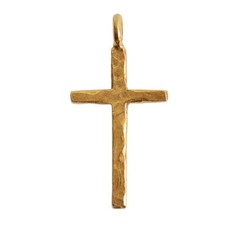 Hammered Cross Pendant Charm, Antique Gold, Nunn Design, DIY Jewelry Necklace