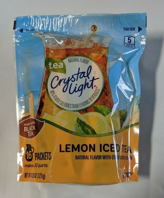 Crystal Light Lemon Iced Tea Powdered Drink Mix 16 Count for sale