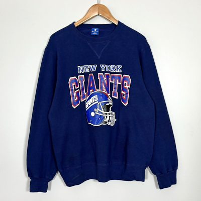 Vintage Champion Sweatshirt NY Giants Blue L Made In USA 90s 
