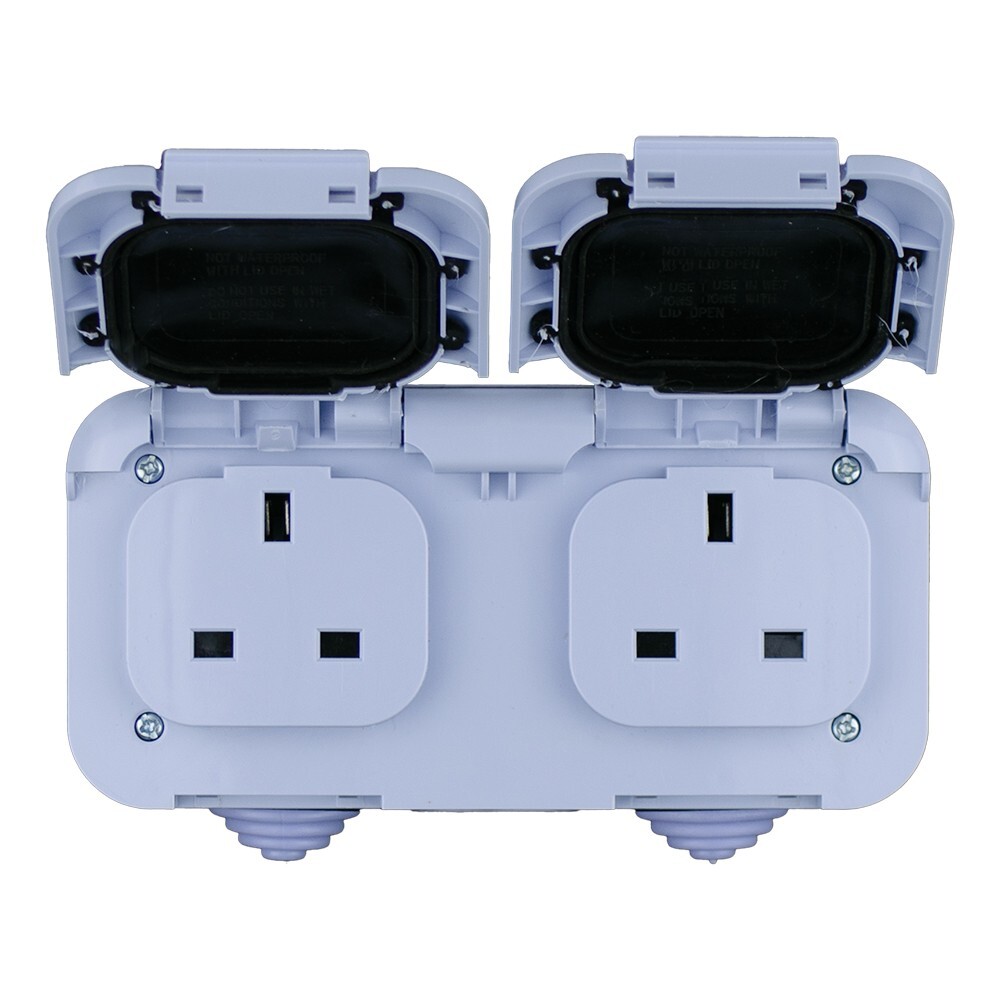 Timeguard Outdoor Double Socket IP55 13A 2 Gang Outlet Waterproof TPS201