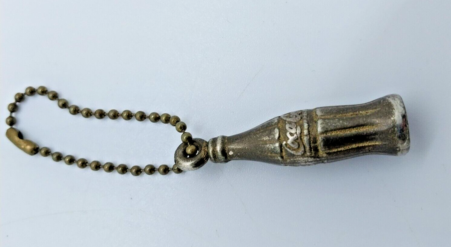 Vintage Keychain Coca Cola Key Ring Coke Bottle Shaped Gold Tone Lot of