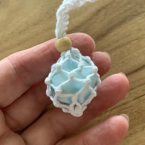 Blue Larimar, Atlantis Stone in Macramé Interchangeable Necklace - Picture 2 of 10