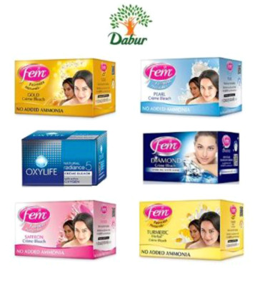 Dabur FEM Creme Creme Bleichmittel Gesicht Hautaufhellung Diamant Gold Safran Oxylife