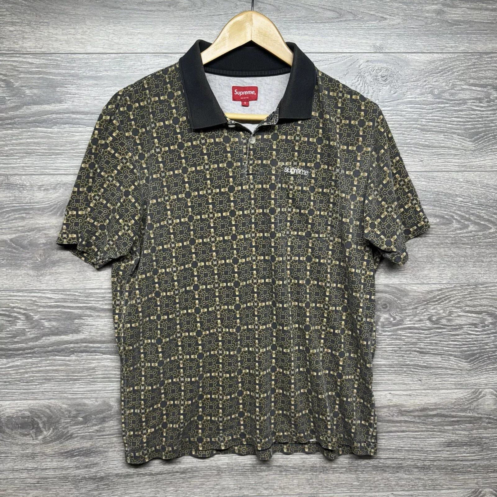 Polo homme Supreme imprimé bride petit col manches courtes SS18 exclusif