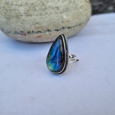Labradorite Gemstone Ring 925 Sterling Silver Girls  Women GIfts Ring PG4526