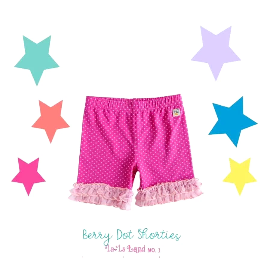 Girls Wildflowers clothing La La Land Berry Dot Pink Shorties shorts size 14 NWT