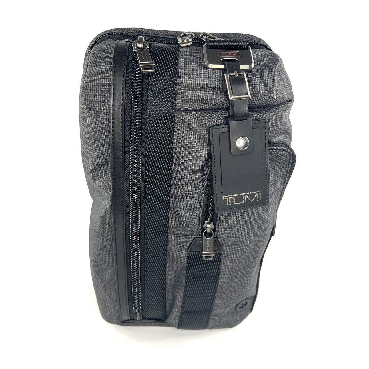 TUMI Morado Sling Crossbody Day Bag Gray Plaid with Black Trim | eBay