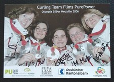 B431 Curling Team Flims PurePower 2006 Karta z autografem 5 x oryginalnie podpisana