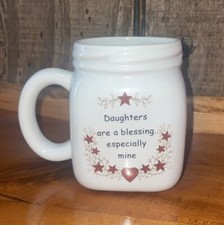 MOM SENTIMENT MASON JAR Mug Cup w/ Heart Star Gift Mothers Mothers Day Gift Idea