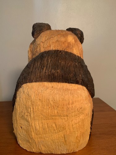 hand carved ash wood intricate design panda statue - Picture 3 of 4