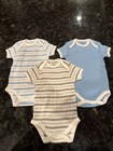 NWOT Nanit 3-6 Months (12.5-17 Pounds) Body Suits Lot of 3 Organic Cotton Blues
