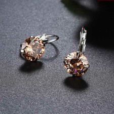  Boucles d'oreilles AAA CUBIC ZIRCONIA plaqué or blanc top qualité Camel 
