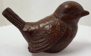 Sparrow Bird Figurine Vintage Pecan Shell & Resin Handcrafted USA Vintage