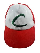 Pokemon Ash Ketchum Red white Hat Cap Embroidery green C adjustable