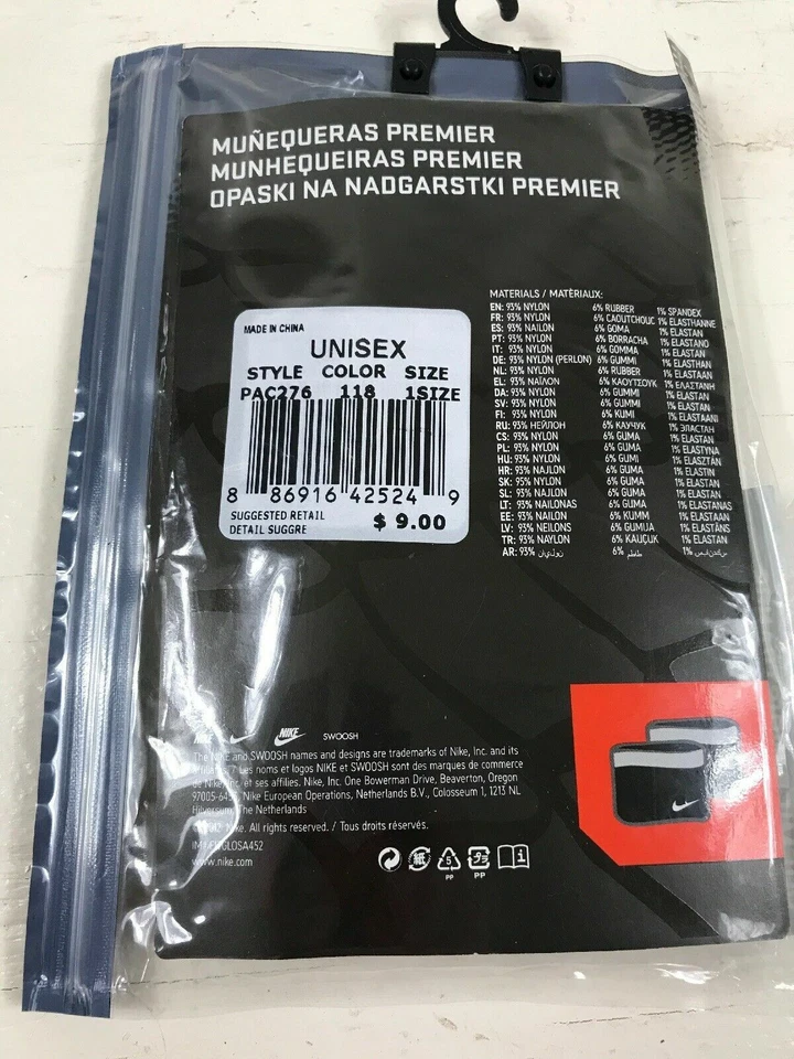 Sweatband Premier Nike Wristbands Reversable White w/ Black Swoosh (1Size) - New - Image 3 of 4