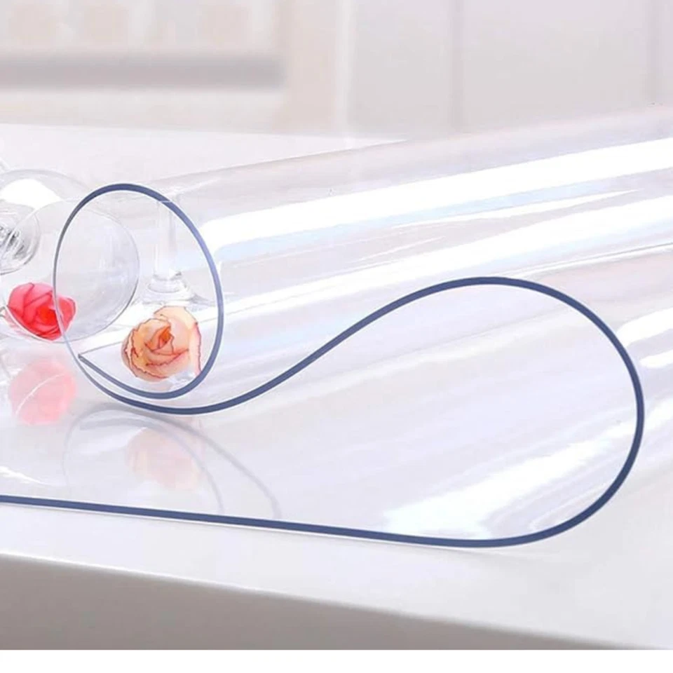 Custom- Cut Round Clear Table Protector Tables Cover Wood Table Protector - Image 4 of 4