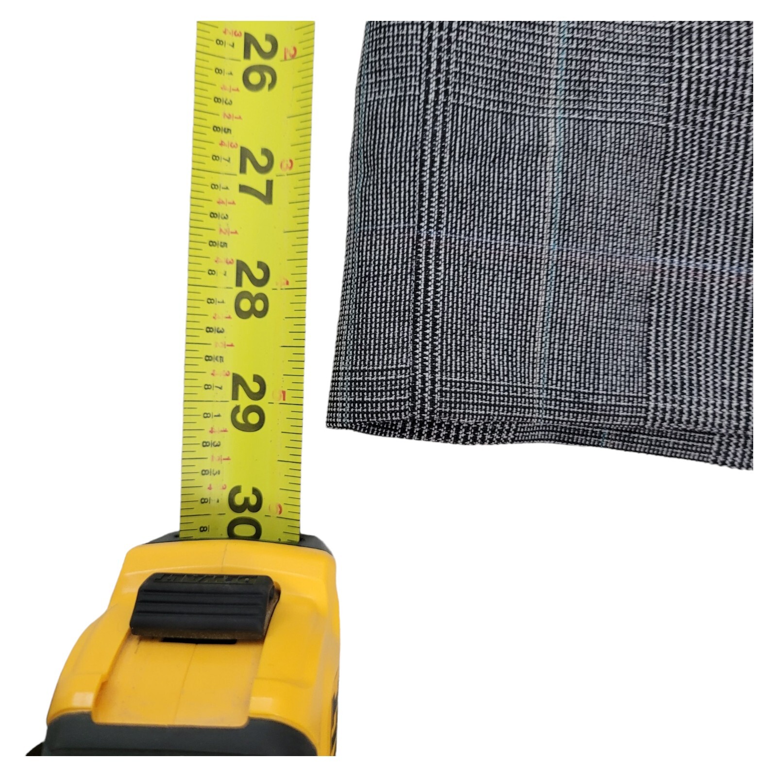 Vintage Haggar Dress Pants Mens 38x29 Gray Trousers Lined Flat Front Plaid Jeans