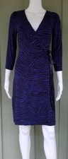EXPRESS Blue Black Striped Wrap Dress XS Modal Stretch