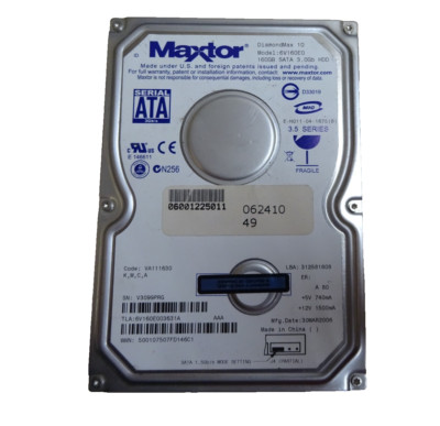160 GB SATA HDD MAXTOR DiamondMax 10  6V160E0 S/N: V3099PRG 3,5 '' #FP4207
