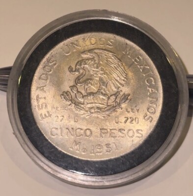 Mexico Silver coin 1951 Cinco pesos 5 pesos .720 silver | eBay