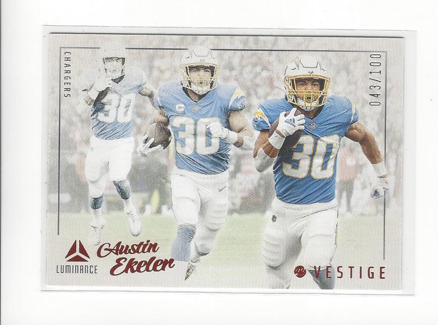 2023 Panini Luminance Vestige Orange #15 Austin Ekeler Chargers /100 