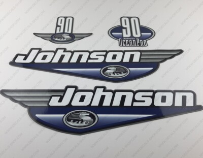 Johnson 90 HP Ocean Pro 1999-2000 Outboard Decals Sticker Set Blue