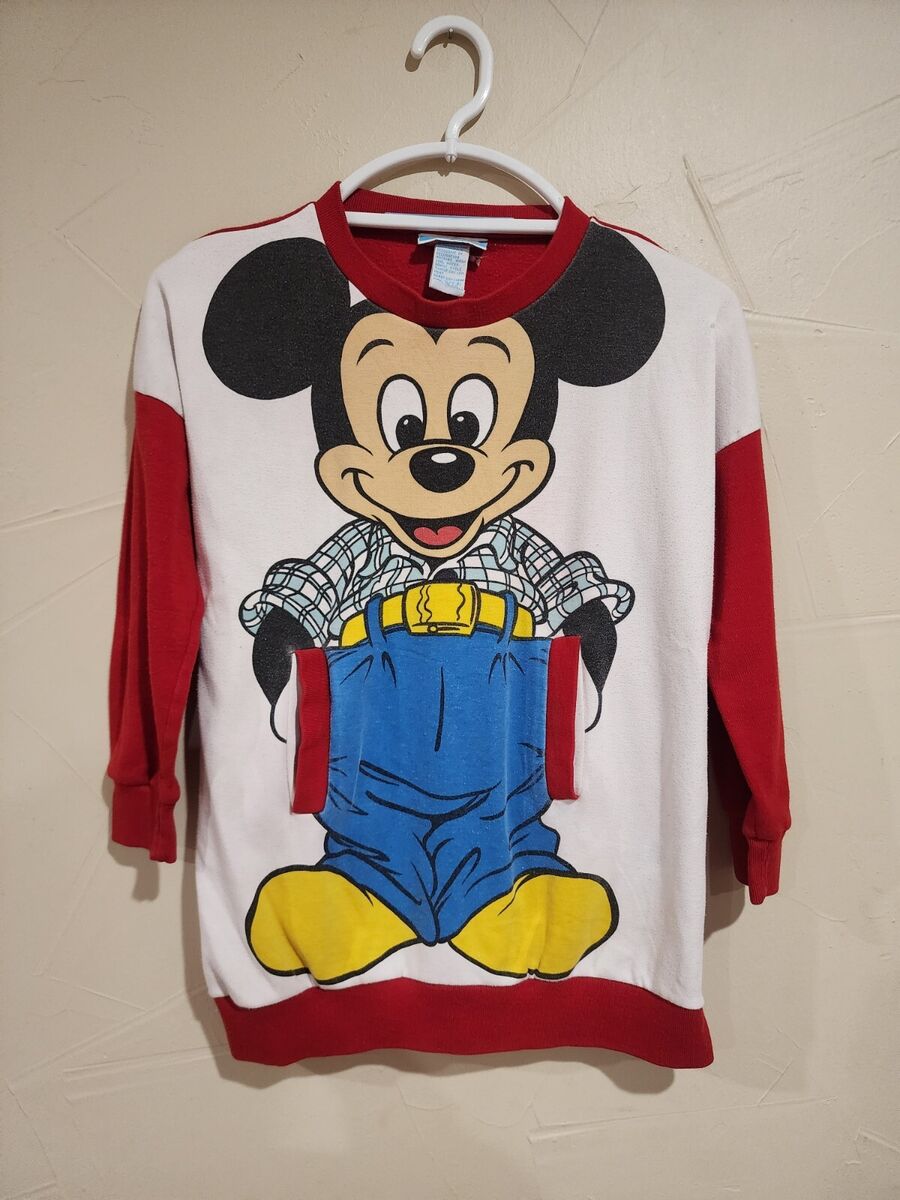 Vtg Sunday Comic Disney Mickey 80s 90s Pockets Kids Sz S 7/8